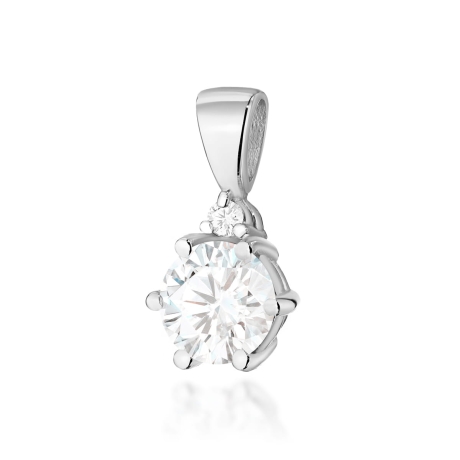 Przejdź do produktu Zawieszka z białego złota 585 z białym szafirem i diamentem 0,015ct The Diamonds