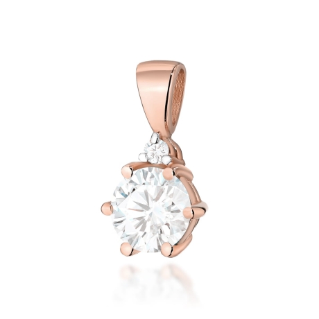 Przejdź do produktu Zawieszka z różowego złota 585 z białym szafirem i diamentem 0,015ct The Diamonds
