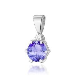 Zawieszka z białego złota 585 z tanzanitem i diamentem 0,015ct The Diamonds