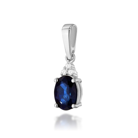 Przejdź do produktu Zawieszka z białego złota 585 z szafirem i diamentami 0,025ct The Diamonds