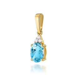 Zawieszka z żółtego złota 585 z topazem i diamentami 0,025ct The Diamonds