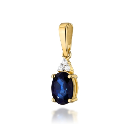 Przejdź do produktu Zawieszka z żółtego złota 585 z szafirem i diamentami 0,025ct The Diamonds