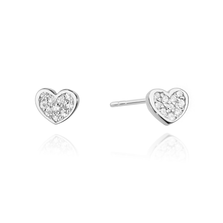 Przejdź do produktu Kolczyki z białego złota 585 z diamentami 0,17ct serce The Diamonds 