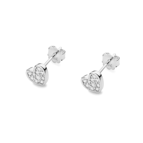Przejdź do produktu Kolczyki z białego złota 585 z diamentami 0,17ct serce The Diamonds 