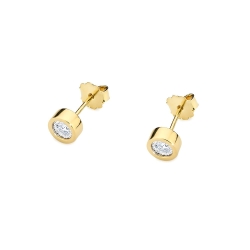 Kolczyki z żółtego złota 585 z diamentami 0,16ct The Diamonds