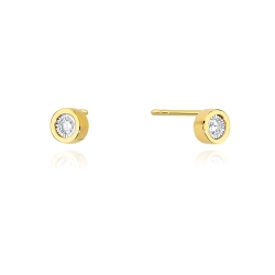 Kolczyki z żółtego złota 585 z diamentami 0,16ct The Diamonds