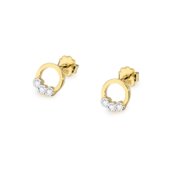 Kolczyki z białego złota 585 z diamentami 0,03ct The Diamonds