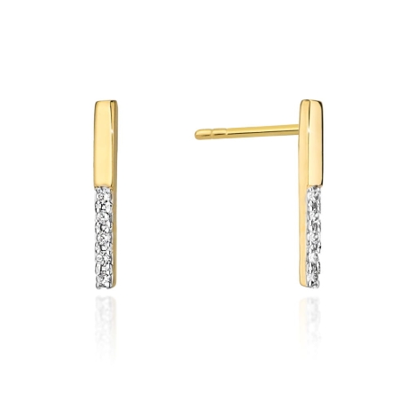 Przejdź do produktu Kolczyki z żółtego złota 585 z diamentami 0,05ct The Diamonds 
