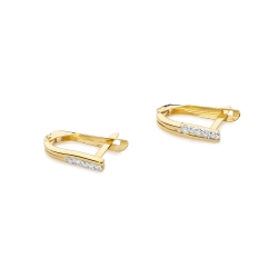 Kolczyki z żółtego złota 585 z diamentami 0,15ct The Diamonds