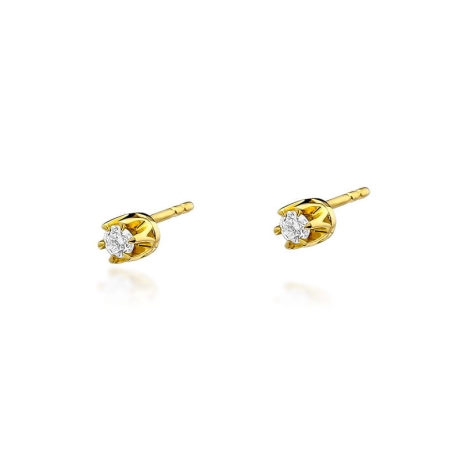 Przejdź do produktu Kolczyki z żółtego złota 585 z diamentami 0,16ct The Diamonds