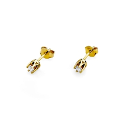 Kolczyki z żółtego złota 585 z diamentami 0,16ct The Diamonds