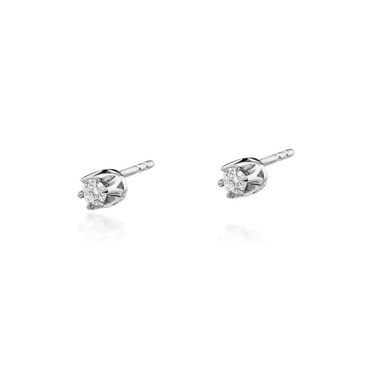 Kolczyki z białego złota 585 z diamentami 0,20ct The Diamonds