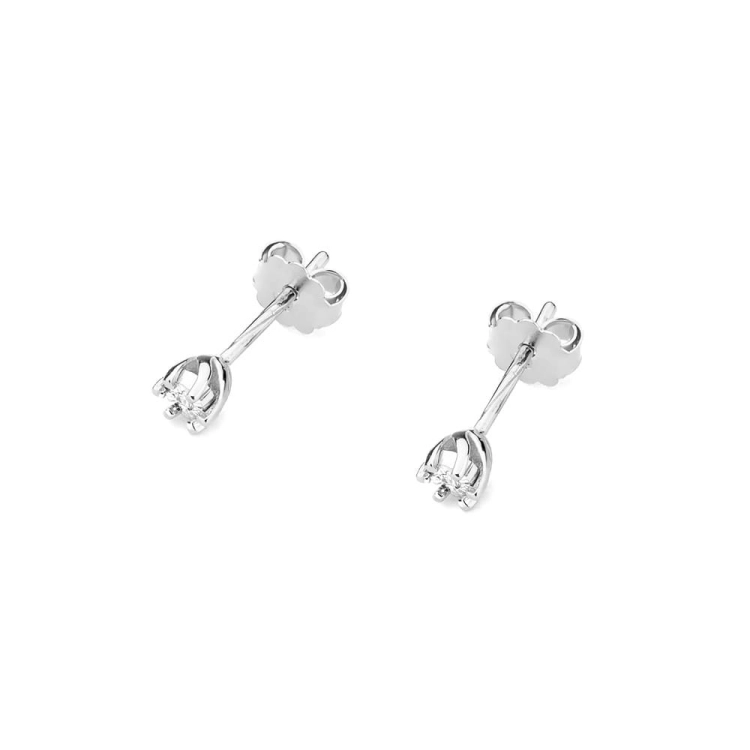 Kolczyki z białego złota 585 z diamentami 0,02ct The Diamonds