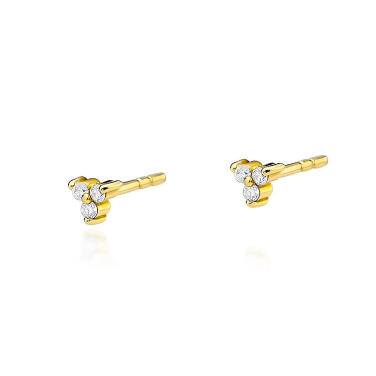 Kolczyki z żółtego złota 585 z diamentami 0,09ct The Diamonds