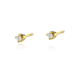 Kolczyki z żółtego złota 585 z diamentami 0,20ct The Diamonds