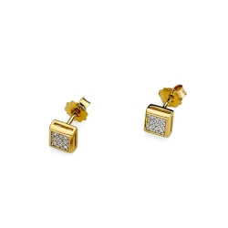 Kolczyki z żółtego złota 585 z diamentami 0,09ct The Diamonds