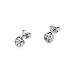Kolczyki z białego złota 585 z diamentami 0,09ct The Diamonds