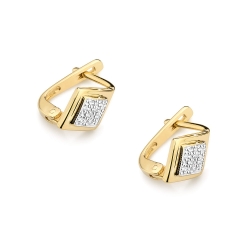 Kolczyki z żółtego złota 585 z diamentami 0,08ct The Diamonds