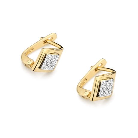 Przejdź do produktu Kolczyki z żółtego złota 585 z diamentami 0,08ct The Diamonds 
