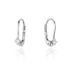 Kolczyki z białego złota 585 z diamentami 0,06ct The Diamonds
