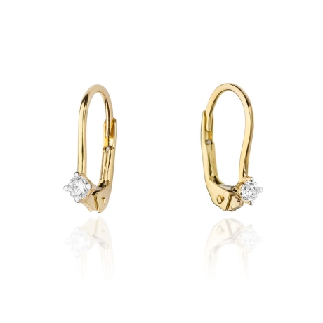 Przejdź do produktu Kolczyki z żółtego złota 585 z diamentami 0,08ct The Diamonds