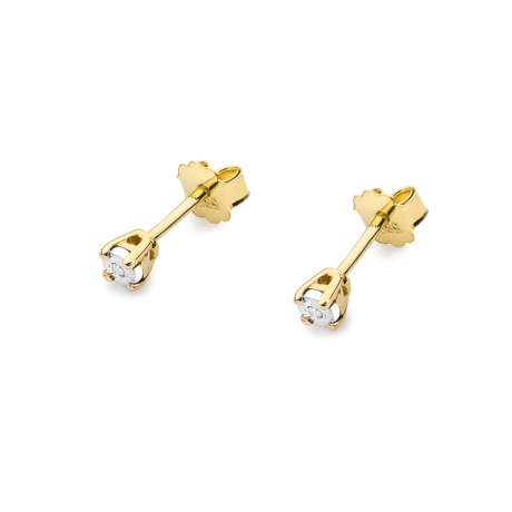 Przejdź do produktu Kolczyki z żółtego złota 585 z diamentami 0,02ct The Diamonds