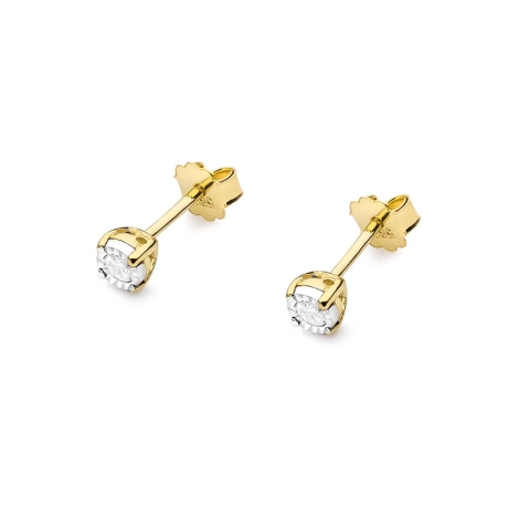 Przejdź do produktu Kolczyki z żółtego złota 585 z diamentami 0,16ct The Diamonds