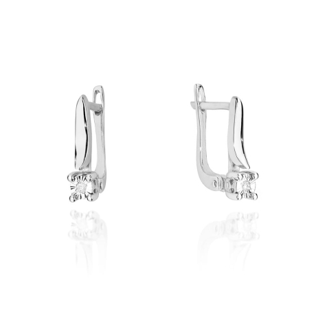 Przejdź do produktu Kolczyki z białego złota 585 z diamentami 0,02ct The Diamonds