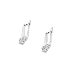 Kolczyki z białego złota 585 z diamentami 0,02ct The Diamonds