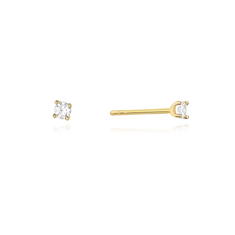 Kolczyki z żółtego złota 585 z diamentami 0,08ct The Diamonds