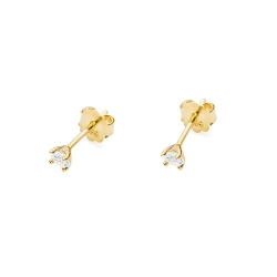 Kolczyki z żółtego złota 585 z diamentami 0,08ct The Diamonds