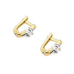 Kolczyki z żółtego złota 585 z diamentami 0,08ct The Diamonds