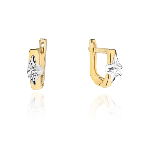Przejdź do produktu Kolczyki z żółtego złota 585 z diamentami 0,08ct The Diamonds