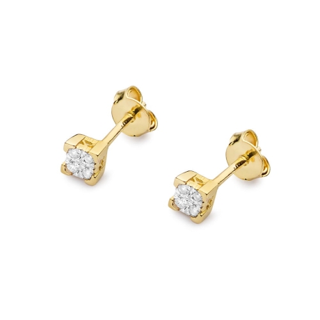 Przejdź do produktu Kolczyki z żółtego złota 585 z diamentami 0,16ct The Diamonds