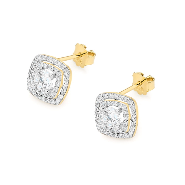 Kolczyki z żółtego złota 585 z diamentami 1,00ct diament The Diamonds