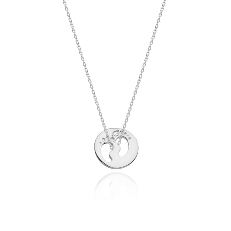 Przejdź do produktu Naszyjnik z białego złota z diamentem 0,005ct stópki The Diamonds 