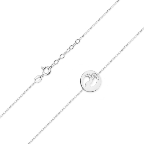 Przejdź do produktu Naszyjnik z białego złota z diamentem 0,005ct stópki The Diamonds 