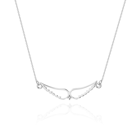 Przejdź do produktu Naszyjnik z białego złota z diamentem 0,005ct skrzydła The Diamonds