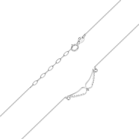 Przejdź do produktu Naszyjnik z białego złota z diamentem 0,005ct skrzydła The Diamonds