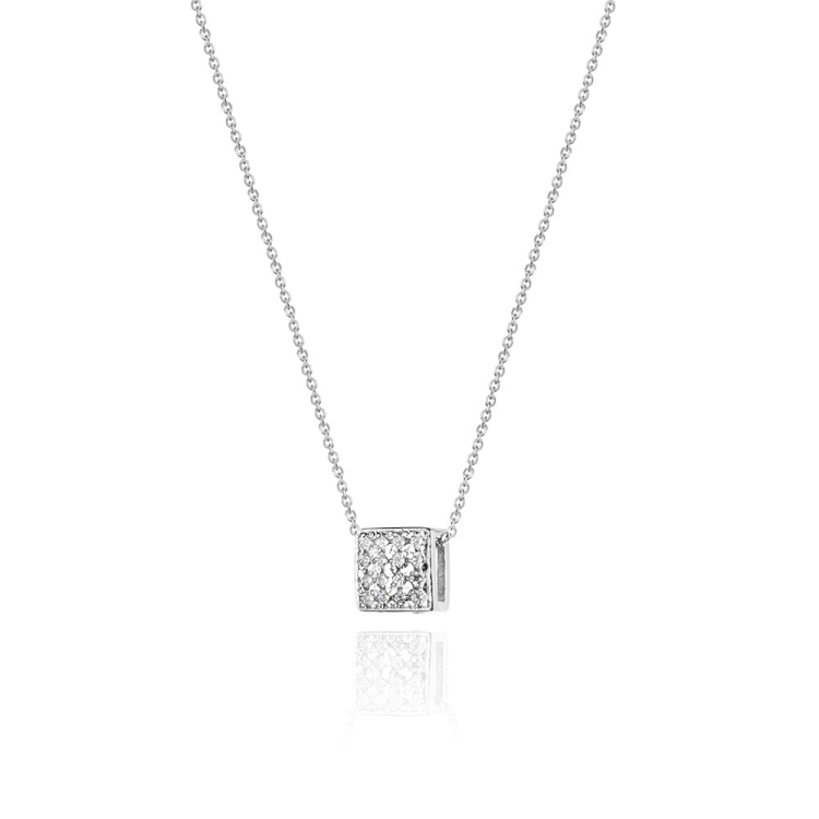 Naszyjnik z białego złota z diamentami 0,08ct The Diamonds
