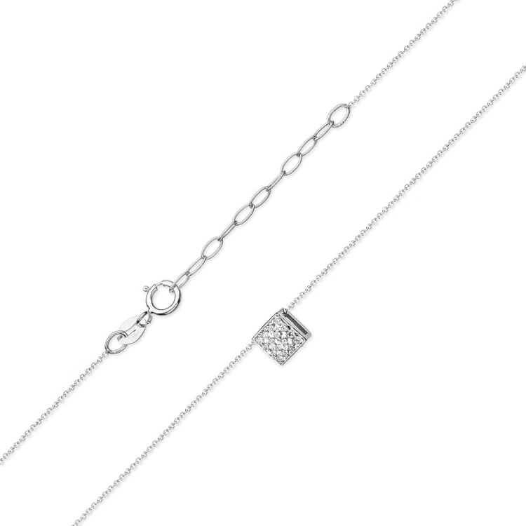 Naszyjnik z białego złota z diamentami 0,08ct The Diamonds