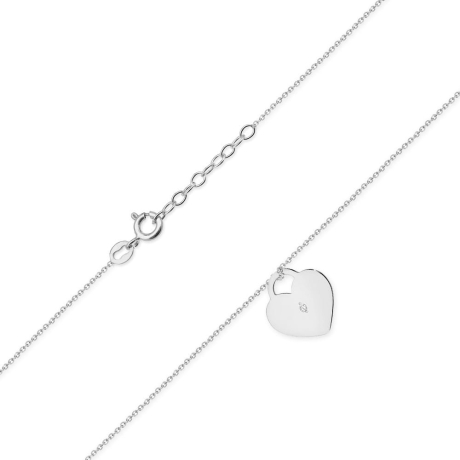 Przejdź do produktu Naszyjnik z białego złota z diamentem 0,005ct serce The Diamonds