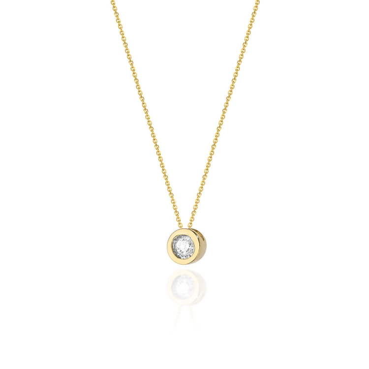 Naszyjnik z żółtego złota z diamentem 0,08ct The Diamonds