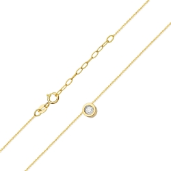 Naszyjnik z żółtego złota z diamentem 0,08ct The Diamonds