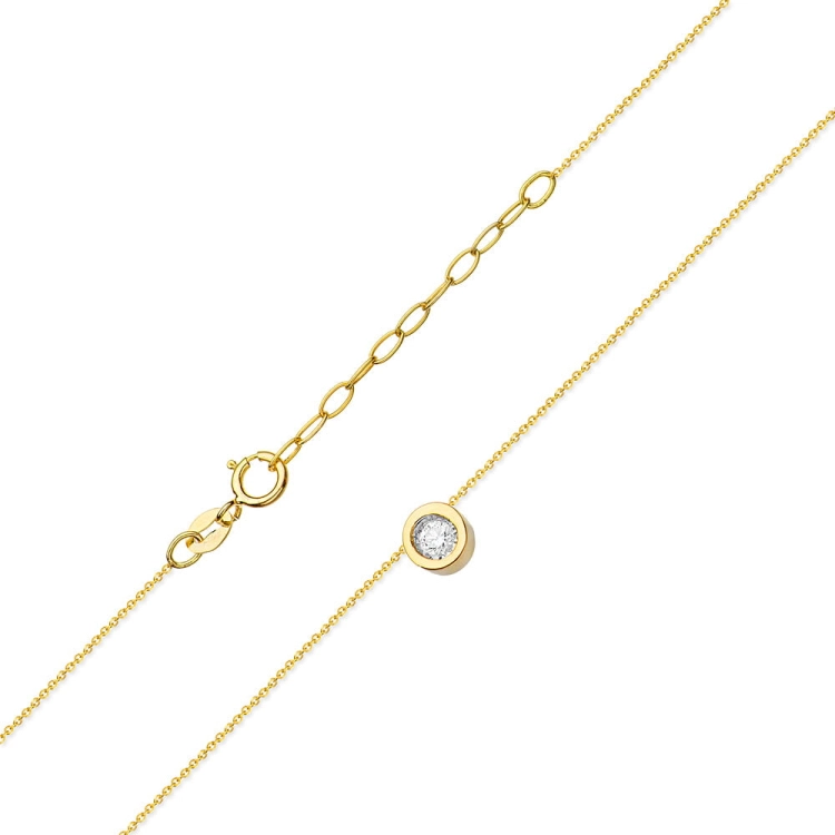 Naszyjnik z żółtego złota z diamentem 0,08ct The Diamonds