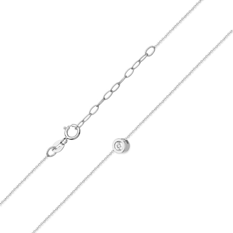 Przejdź do produktu Naszyjnik z białego złota z diamentem 0,0145ct The Diamonds