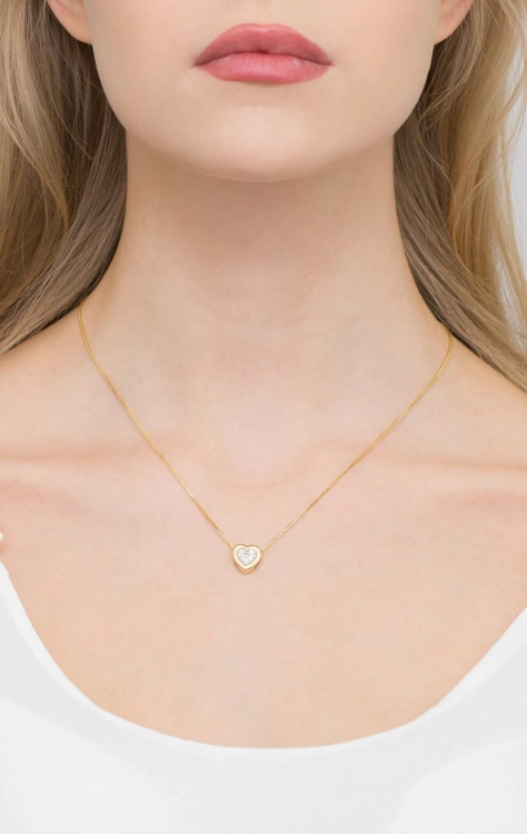 Naszyjnik z żółtego złota z diamentami 0,07ct The Diamonds