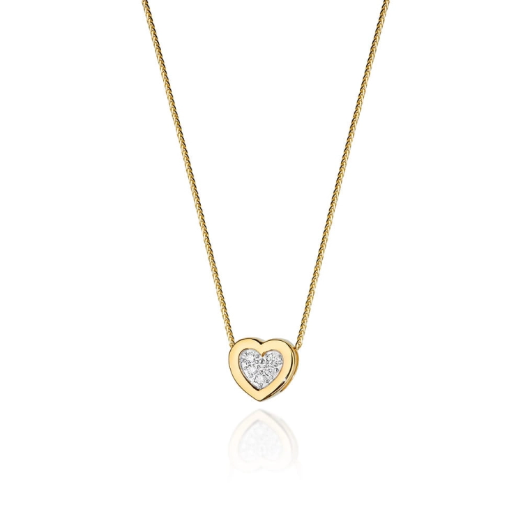 Naszyjnik z żółtego złota z diamentami 0,07ct The Diamonds