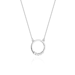 Naszyjnik z białego złota z diamentami 0,045ct The Diamonds