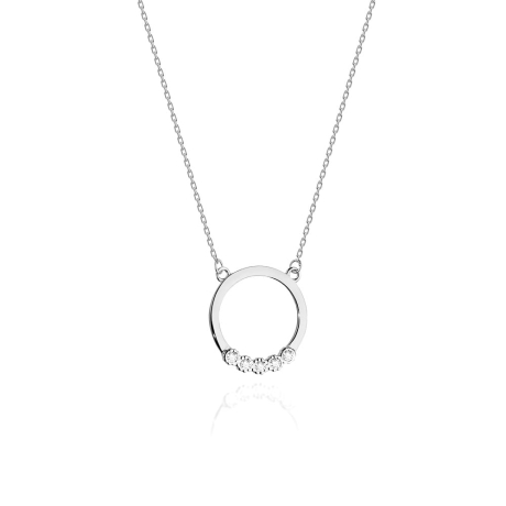 Przejdź do produktu Naszyjnik z białego złota z diamentami 0,045ct The Diamonds